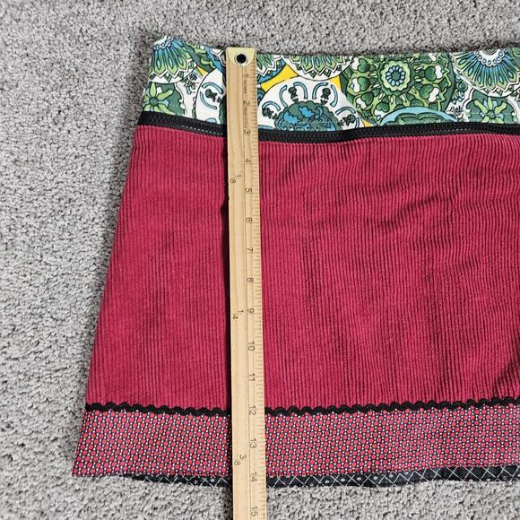 Zand Amsterdam Mini Skirt Womens OS Maroon Corduroy Reversible W Purse Boho - Picture 14 of 14